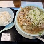 新橋ニューともちんラーメン - 料理写真:ネギそば（¥850円）にメンマ増し（¥100円）、ご飯は無料