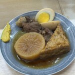 Akashiyaki Tsukasa - おでん　大根、厚揚げ、たまご、牛すじ