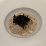 エディション・コウジ シモムラ - 牡蠣の冷製/海水と柑橘のジューレ/黒海苔