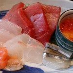 新助 - 旬菜魚膳 新助 ＠新浦安 お刺身定食の6種のネタ