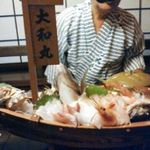 漁火の宿大和丸 - 夕食の船盛り