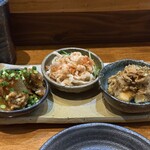 石垣島 炭火焼牛串&ホルモン ふじた - さきねえさんのおつまみ3種