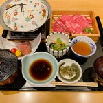 Oumiushi Okaki Honten - 近江牛しゃぶ御膳　赤身、バラ　¥3800