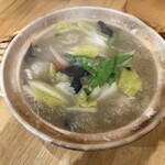 河童軒 - 自家製鶏肉団子と白菜春雨の土鍋