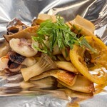 さぶろく - イカ・エリンギ・紫蘇のせ焼き