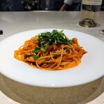 il RISTORANTINO EFFETTO - Primo Piatto　メカジキとオリーブのトマトソース　スパゲッティーニ