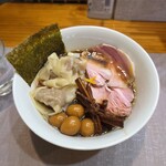 gonzy noodle(仮) - 中華そば(醤油)＋叉焼増し＋ワンタン　1400円(税込)