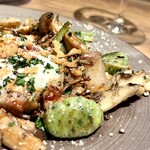 Carpe Diem - 旬の色々茸のソテーと半熟卵トリュフの赤ワインソース