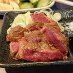 四文屋 - 料理写真:牛レアステーキ 2人前 やっぱり美味しい