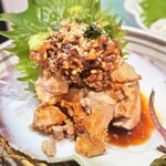 漬け炉端・海鮮番屋×完全個室 漁場ウ合 - あん肝のはりはり醤油 ～手作り 食べる醤油で～