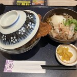 熟成かつ 天膳 - おとめ豚2枚ソースかつ丼おろしそばセット1540円