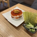 湯島水産 - 極みユッケ雲丹いくらミルフィーユ