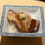すが弥 - 鰤しゃぶ　炙りで　大和芋、ザーサイ　吃麻雀のソース