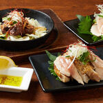 こだわり炭火焼鳥 ふらふら - 新鮮！朝挽き鶏のたたき3種