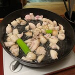 おさ亭 - 鴨の皮、５分後