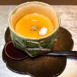 厨 花膳 - あん肝とマダチの茶碗蒸し