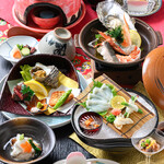 釜飯酔心 - 【1・2月旬の会席】とらふぐ・ズワイガニ・牡蠣・サザエ・大海老・牛ステーキ...寒椿-KANTSUBAKI- 会席