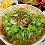 すき家 - 料理写真:ネギ玉牛丼 ランチサラダセット 810円