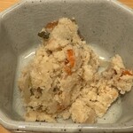 あじふらい てしお - お通しはおからだった