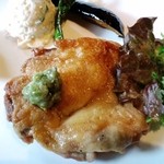 土のテーブル - 若鶏のソテーわさびソース
