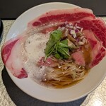鶏soba座銀 横浜西口店 - 和牛とトリュフ香るキノコsoba（1600円）