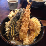 そば 三休 - ランチ天丼…海老と野菜