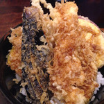 そば 三休 - ランチ天丼…イカと野菜