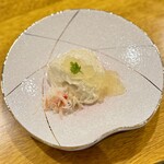 炉ノ鳥 - 茄子のムース　コンソメのジュレとズワイガニ