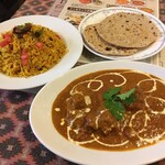 インド料理 パリワル - マルヴァニチキンカレーとマサラライスのセット