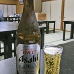 やまきや旅館 - 夕食（瓶ビール）
