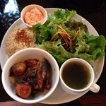 roku cafe - 201412  roku  ★サバと里いもの味噌煮プレート（880円）★  ※これにドリンクバーが付きます(^-^)/