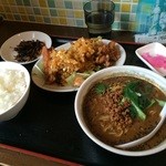 加納食堂 - 油淋鶏定食＋ミニ黒ごま担々麺