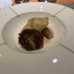 ラ サントゥール - あいなめソテー、リゾットのおやき、里芋ソテー