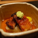 神楽坂 石かわ - 鰻の地焼き 里芋 銀杏 醤油餡 2014.12.1x