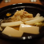 神楽坂 石かわ - 津合蟹のつみれ 小鍋仕立て 白菜 葱 豆腐 2014.12.1x