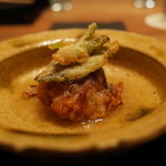 神楽坂 石かわ - 鴨と椎茸双身揚げ みぞれ掛け 2014.12.1x