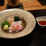 神楽坂 石かわ - お造り(1) 九州の鯛 2014.12.1x