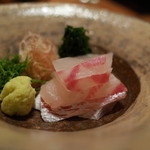 神楽坂 石かわ - お造り(1) 九州の鯛 2014.12.1x