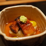 神楽坂 石かわ - 鰻の地焼き 里芋 銀杏 醤油餡 2014.12.1x