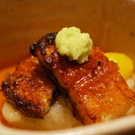 神楽坂 石かわ - 鰻の地焼き 里芋 銀杏 醤油餡 2014.12.1x