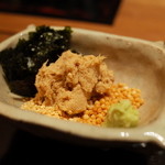 神楽坂 石かわ - 鯛の身 海苔 あられ 胡麻 山葵 2014.12.1x