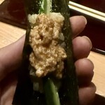 鮨KOUMEI - あん肝と胡瓜の海苔巻き
