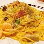 西荻RISE - 大盛り、エビトッピングしました