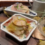 銀座 炎 田むら - 白菜と地鶏のお浸し