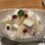 銀座 炎 田むら - かき氷　ラ・フランス杏仁豆腐