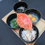 日本料理 TOBIUME - 台湾ガザミの甲羅と、雑炊の素材