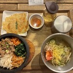 韓美膳 - 料理写真:三元豚石焼ビビンパと冷麺セット¥15|5