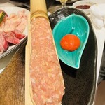 鉄板焼鳥 大阪食鶏販売 - つくね特選卵600円