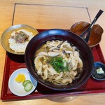 鼓道 - 湯葉と九条ネギのあんかけ（鴨有馬煮ご飯セット）（2160円）
