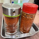 天神そば - 味変調味料　スープが美味すぎて味変の必要無し